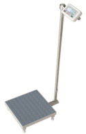 Personal scales with the display mounted on the 1m pipe arm