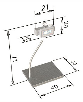 Waga hakowa ze stali nierdzewnej  WM15P2 30X40NA(H) wymiary