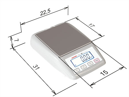 Wagi laboratoryjne LWM (1-5kg) wymiary