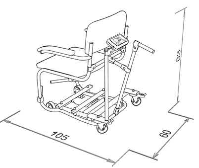Waga krzesełkowa WE150P3 K (4 kółka) wymiary